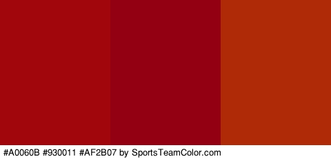 #A0060B #930011 #AF2B07 Colors