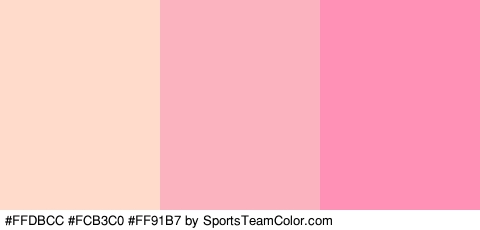 #FFDBCC #FCB3C0 #FF91B7 Colors