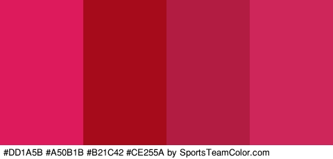 #DD1A5B #A50B1B #B21C42 #CE255A Colors