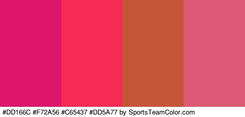 #DD166C #F72A56 #C65437 #DD5A77 Colors