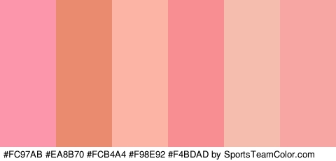 #FC97AB #EA8B70 #FCB4A4 #F98E92 #F4BDAD #F7A6A3 Colors