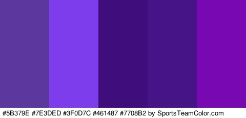 #5B379E #7E3DED #3F0D7C #461487 #7708B2 Colors