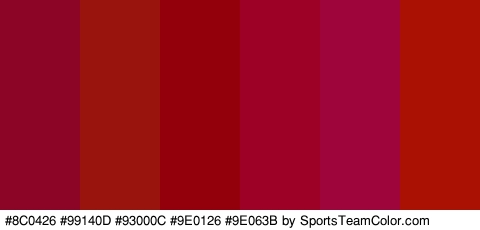 #8C0426 #99140D #93000C #9E0126 #9E063B #AA1103 Colors