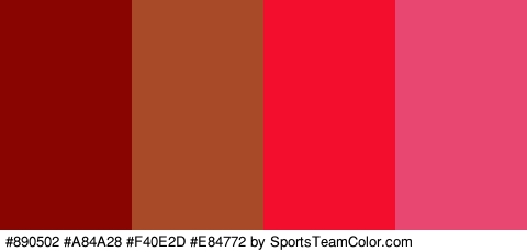 #890502 #A84A28 #F40E2D #E84772 Colors