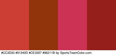 #CC3D33 #91340D #CE3357 #96211B Colors