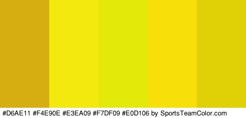 #D6AE11 #F4E90E #E3EA09 #F7DF09 #E0D106 Colors