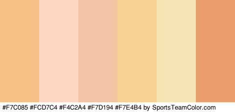 #F7C085 #FCD7C4 #F4C2A4 #F7D194 #F7E4B4 #ED9E6D Colors