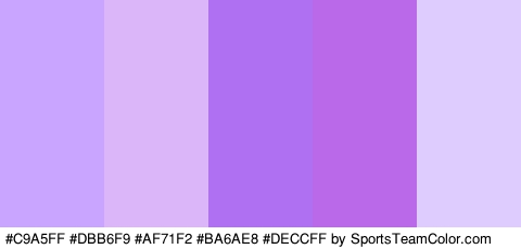 #C9A5FF #DBB6F9 #AF71F2 #BA6AE8 #DECCFF Colors