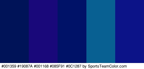 #001359 #19087A #001168 #085F91 #0C1287 Colors