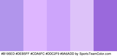 #B195ED #DEB5FF #CDA6FC #DDC2F9 #9A6ADD Colors