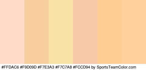 #FFDAC6 #F9D09D #F7E3A3 #F7C7A8 #FCCD94 #FFD09E Colors