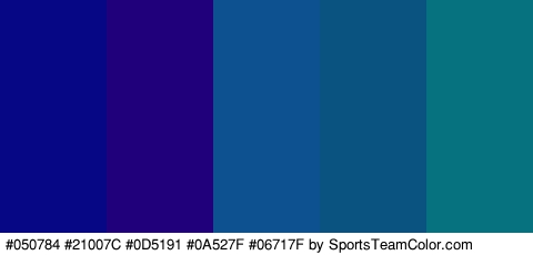 #050784 #21007C #0D5191 #0A527F #06717F Colors