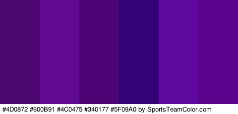 #4D0872 #600B91 #4C0475 #340177 #5F09A0 #5C048E Colors