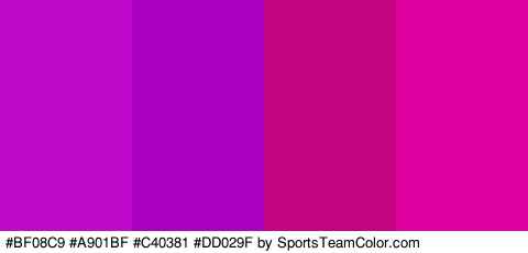 #BF08C9 #A901BF #C40381 #DD029F Colors