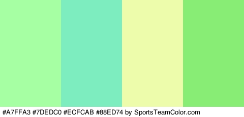 #A7FFA3 #7DEDC0 #ECFCAB #88ED74 Colors