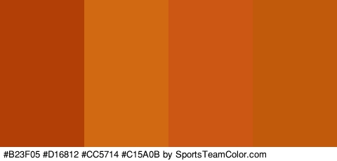 #B23F05 #D16812 #CC5714 #C15A0B Colors