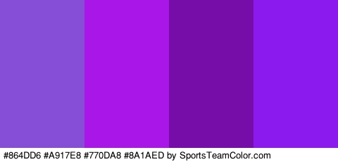 #864DD6 #A917E8 #770DA8 #8A1AED Colors