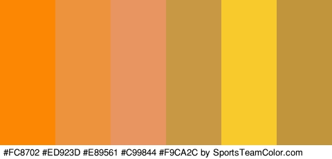 #FC8702 #ED923D #E89561 #C99844 #F9CA2C #C1953C Colors