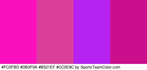 #FC0FBD #DB3F9A #B521EF #CC0E8C Colors