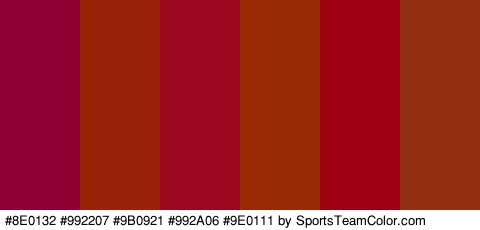 #8E0132 #992207 #9B0921 #992A06 #9E0111 #912F0E Colors