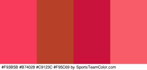 #F93B5B #B74028 #C9123C #F95C69 Colors