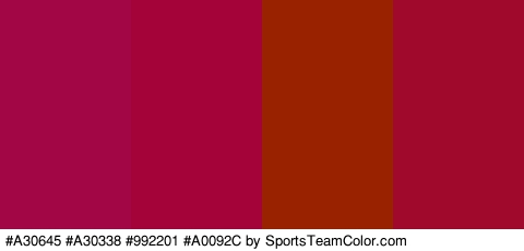 #A30645 #A30338 #992201 #A0092C Colors