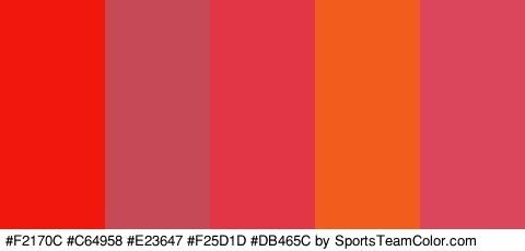 #F2170C #C64958 #E23647 #F25D1D #DB465C Colors