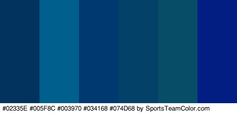 #02335E #005F8C #003970 #034168 #074D68 #021E82 Colors