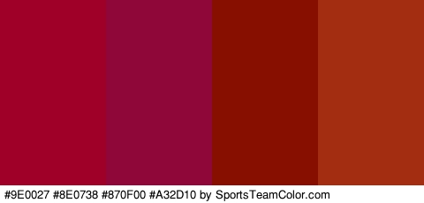 #9E0027 #8E0738 #870F00 #A32D10 Colors