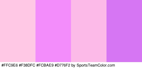 #FFC9E6 #F38DFC #FCBAE9 #D776F2 Colors