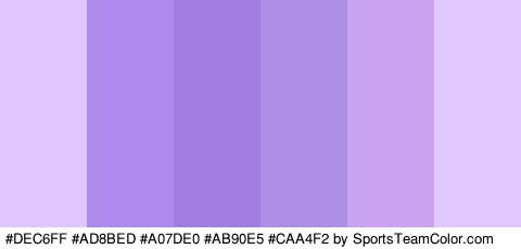 #DEC6FF #AD8BED #A07DE0 #AB90E5 #CAA4F2 #E2C9FF Colors