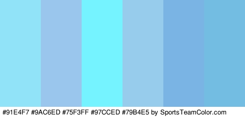 #91E4F7 #9AC6ED #75F3FF #97CCED #79B4E5 #73BDE2 Colors