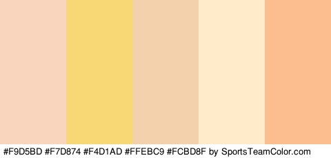 #F9D5BD #F7D874 #F4D1AD #FFEBC9 #FCBD8F Colors