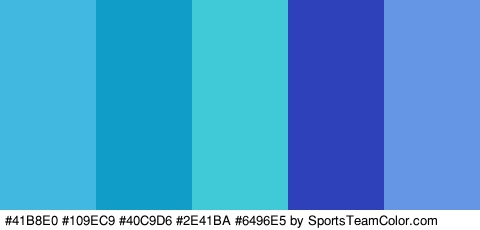 #41B8E0 #109EC9 #40C9D6 #2E41BA #6496E5 Colors