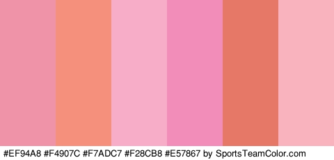 #EF94A8 #F4907C #F7ADC7 #F28CB8 #E57867 #F9B3BE Colors