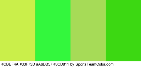 #CBEF4A #33F73D #A6DB57 #3CD811 Colors