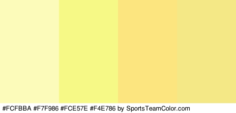 #FCFBBA #F7F986 #FCE57E #F4E786 Colors