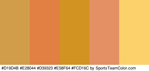 #D19D4B #E28044 #D39323 #E58F64 #FCD16C Colors