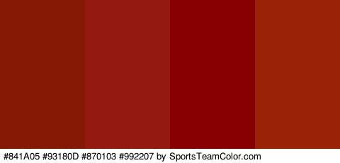 #841A05 #93180D #870103 #992207 Colors