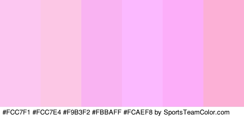 #FCC7F1 #FCC7E4 #F9B3F2 #FBBAFF #FCAEF8 #FCB0D6 Colors