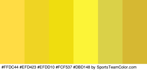 #FFDC44 #EFD423 #EFDD10 #FCF537 #DBD148 #D6B833 Colors