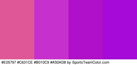 #E05797 #C631CE #B010C9 #A50AD8 Colors