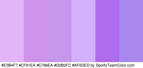 #E3B4F7 #CF91EA #C796EA #D2B0FC #AF6DED #A789ED Colors