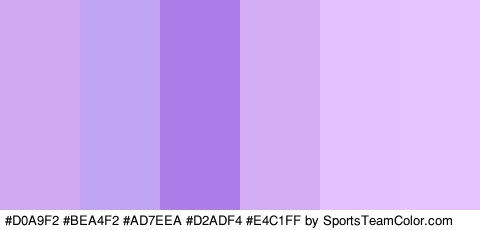 #D0A9F2 #BEA4F2 #AD7EEA #D2ADF4 #E4C1FF #E5C4FF Colors