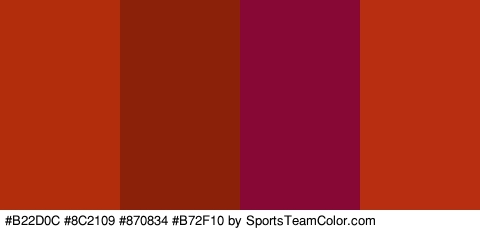 #B22D0C #8C2109 #870834 #B72F10 Colors