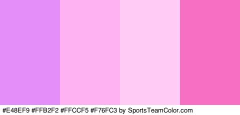 #E48EF9 #FFB2F2 #FFCCF5 #F76FC3 Colors