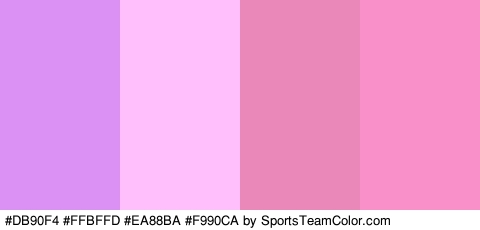 #DB90F4 #FFBFFD #EA88BA #F990CA Colors