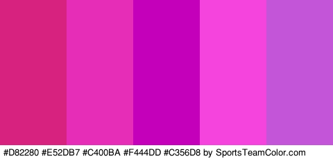 #D82280 #E52DB7 #C400BA #F444DD #C356D8 Colors