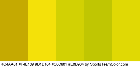 #C4AA01 #F4E109 #D1D104 #C0C601 #E0D904 Colors