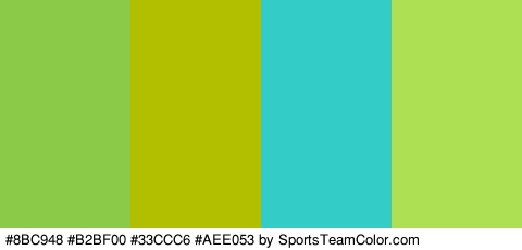 #8BC948 #B2BF00 #33CCC6 #AEE053 Colors